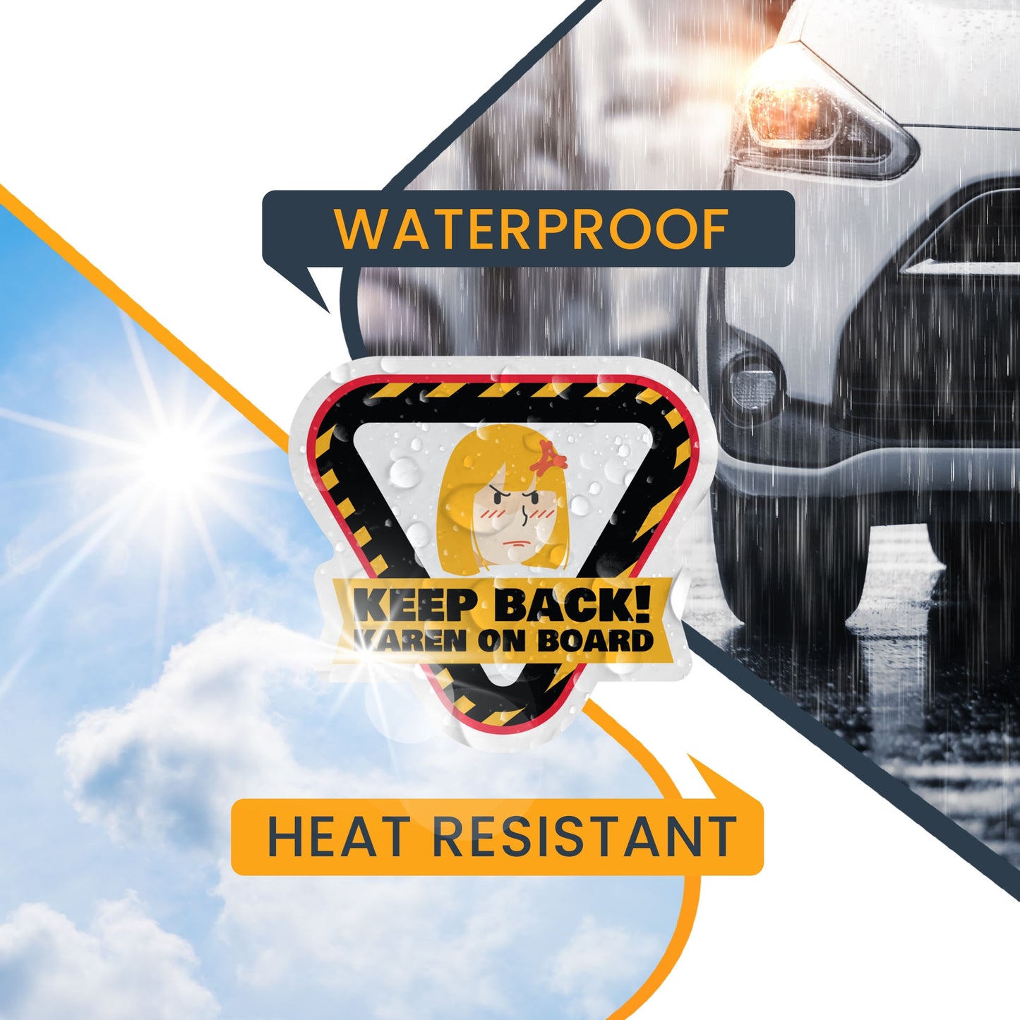 Magnet Me Up Keep Back! Karen On Board Magnet Decal, No Tailgating, 5x5 Inch, Funny Joke Gag Gift, Vehicle Safety, Automotive Magnet for Car, Truck, SUV, Or Any Other Magnetic Surface, Crafted in USA