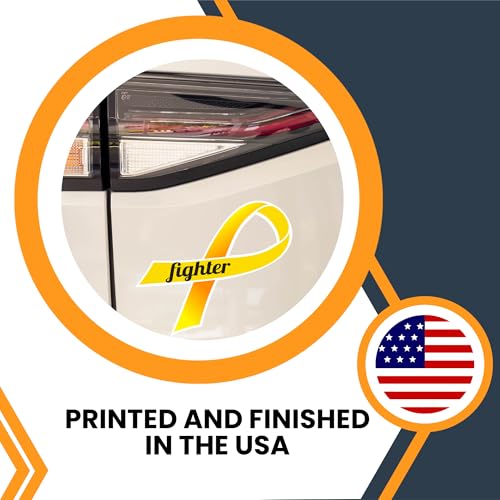 Magnet Me Up Bone Cancer Fighter Magnet - Yellow Ribbon Magnetic Decal for Cars - 3.5x7 Inches, Durable UV-Printed Vinyl, Weatherproof, Support - Full Color, for Fridge, Lockers, Made in The USA