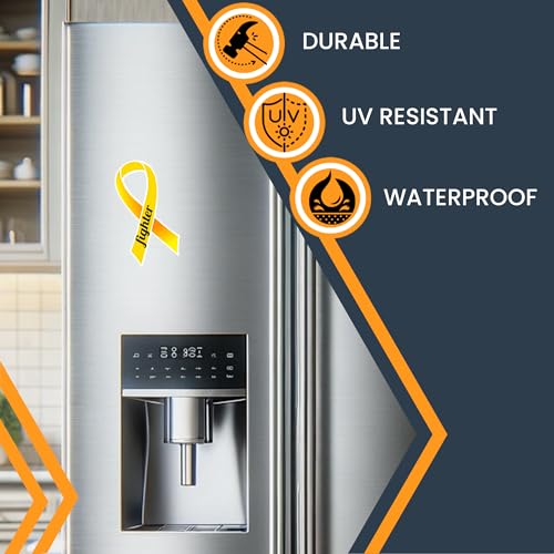 Magnet Me Up Bone Cancer Fighter Magnet - Yellow Ribbon Magnetic Decal for Cars - 3.5x7 Inches, Durable UV-Printed Vinyl, Weatherproof, Support - Full Color, for Fridge, Lockers, Made in The USA