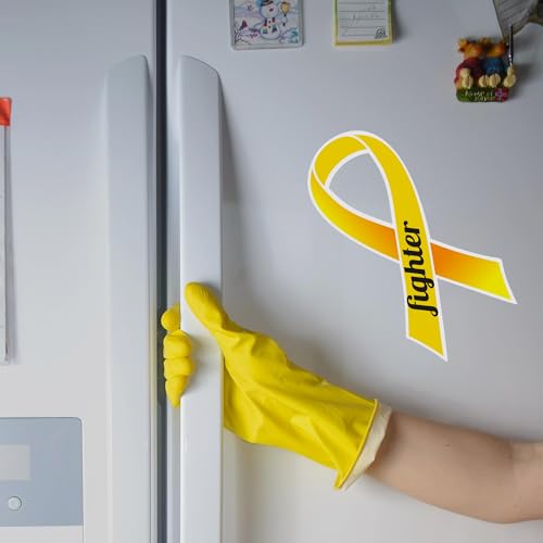 Magnet Me Up Bone Cancer Fighter Magnet - Yellow Ribbon Magnetic Decal for Cars - 3.5x7 Inches, Durable UV-Printed Vinyl, Weatherproof, Support - Full Color, for Fridge, Lockers, Made in The USA
