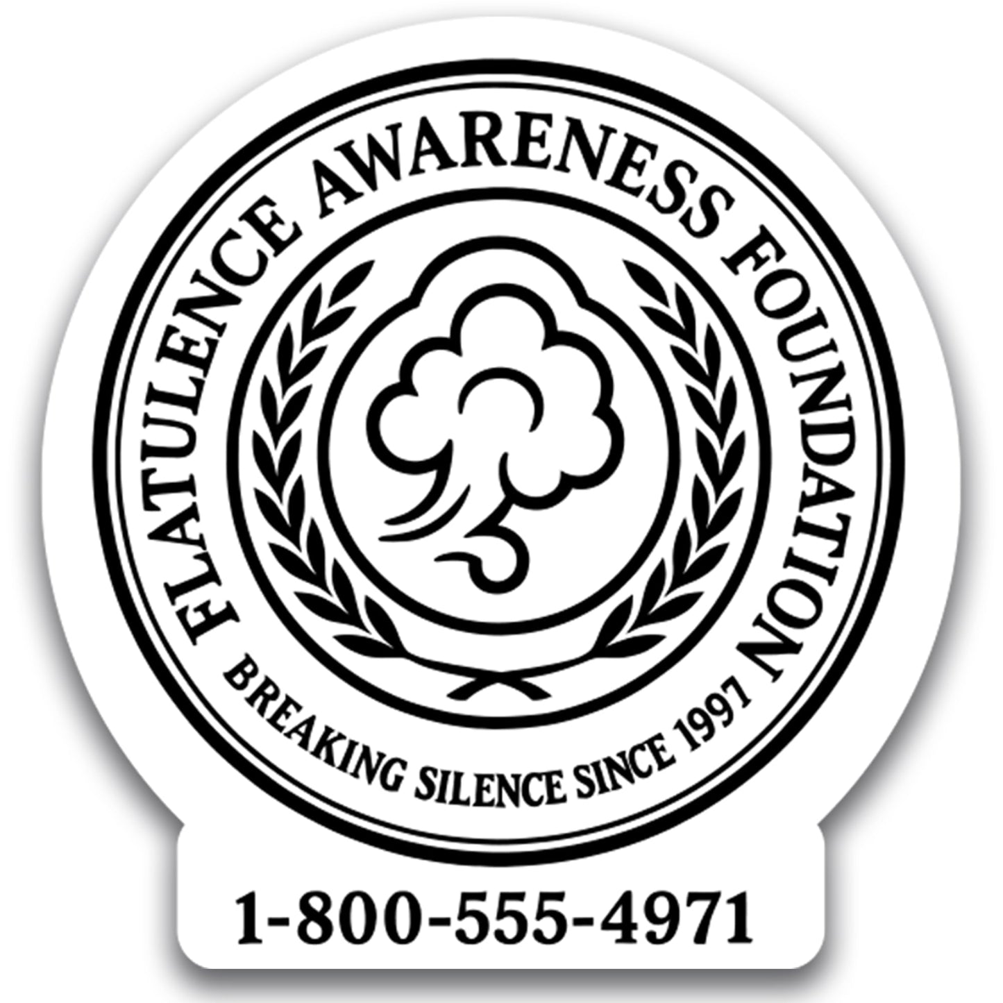 Magnet Me Up Flatulence Awareness Foundation Magnet, 5 Inch Funny Gag Gift, Bathroom Humor Magnet Decal, UV Printed Vinyl, Durable & Weatherproof, Prank Fridge Magnetic Decal, Made in USA
