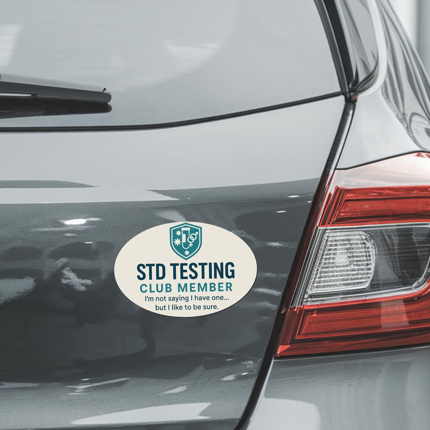 Magnet Me Up STD Testing Club Member Magnet - Funny Gag Gift, Medical Humor, 4?6 Oval Magnetic Decal, UV Printed Vinyl, Durable & Weatherproof, Dorm Room Prank Magnet, Made in USA