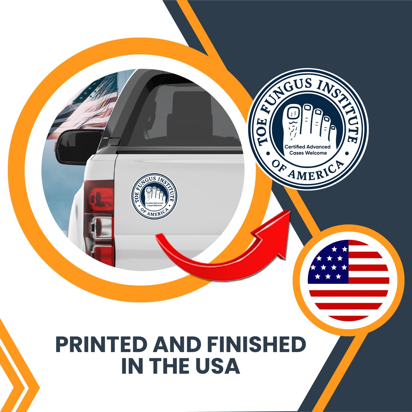 Magnet Me Up 5 Inch Round Toe Fungus Institute of America Magnet - Funny Gag Car Magnet for Pranks, Bumper Laughs & Joke Gifts - Full Color UV Weatherproof Printed Vinyl, Car, Fridge, Made in USA