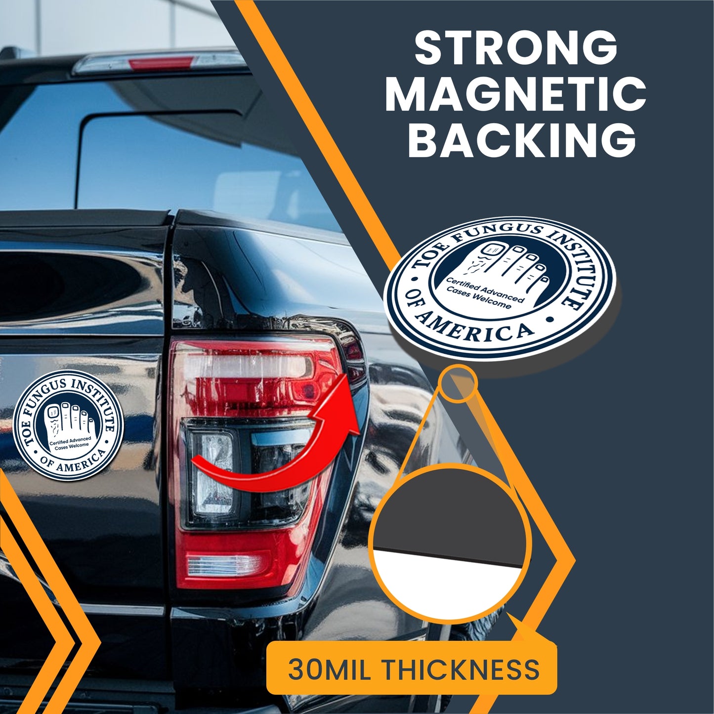 Magnet Me Up 5 Inch Round Toe Fungus Institute of America Magnet - Funny Gag Car Magnet for Pranks, Bumper Laughs & Joke Gifts - Full Color UV Weatherproof Printed Vinyl, Car, Fridge, Made in USA