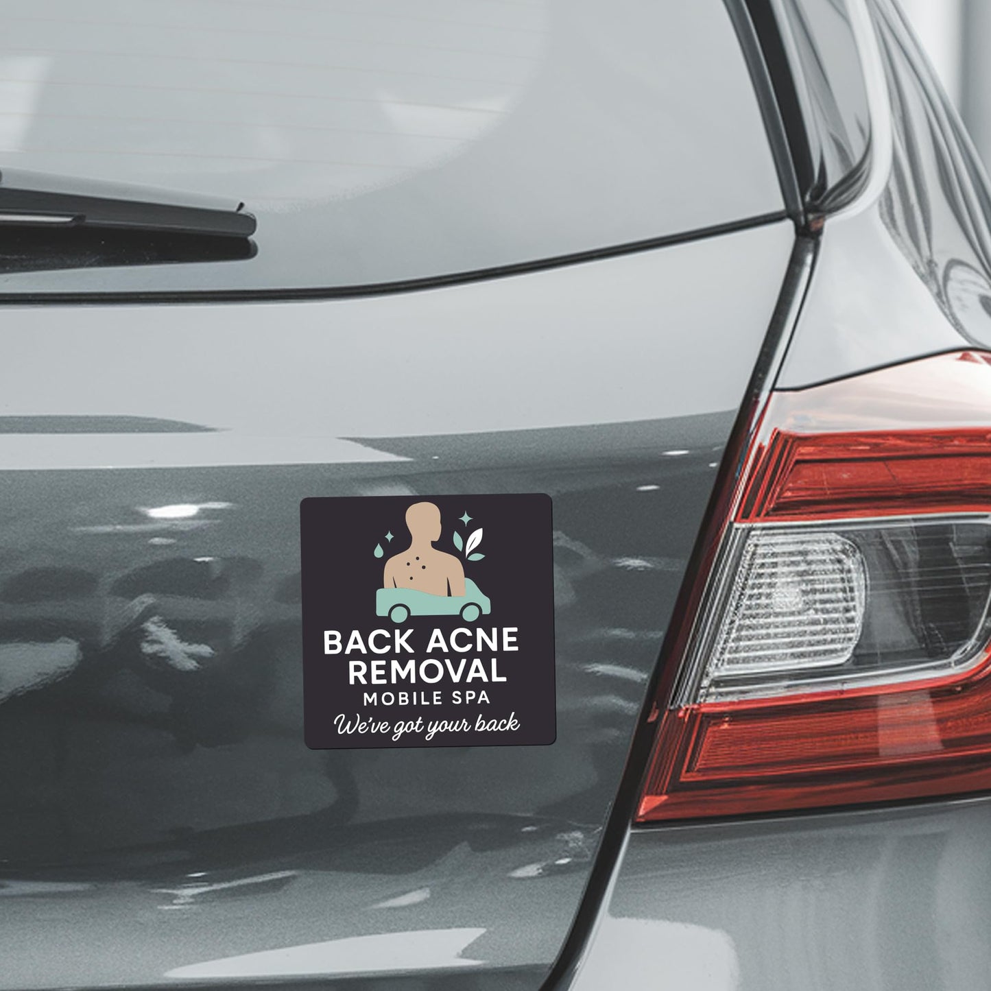 Magnet Me Up Back Acne Removal Mobile Spa Magnet - 5x5 in Funny Car Magnet- Hilarious Gag Magnetic Car Decal - UV Printed, Weatherproof, Durable Vinyl, Bumper, Fridge, Lockers, Made in USA
