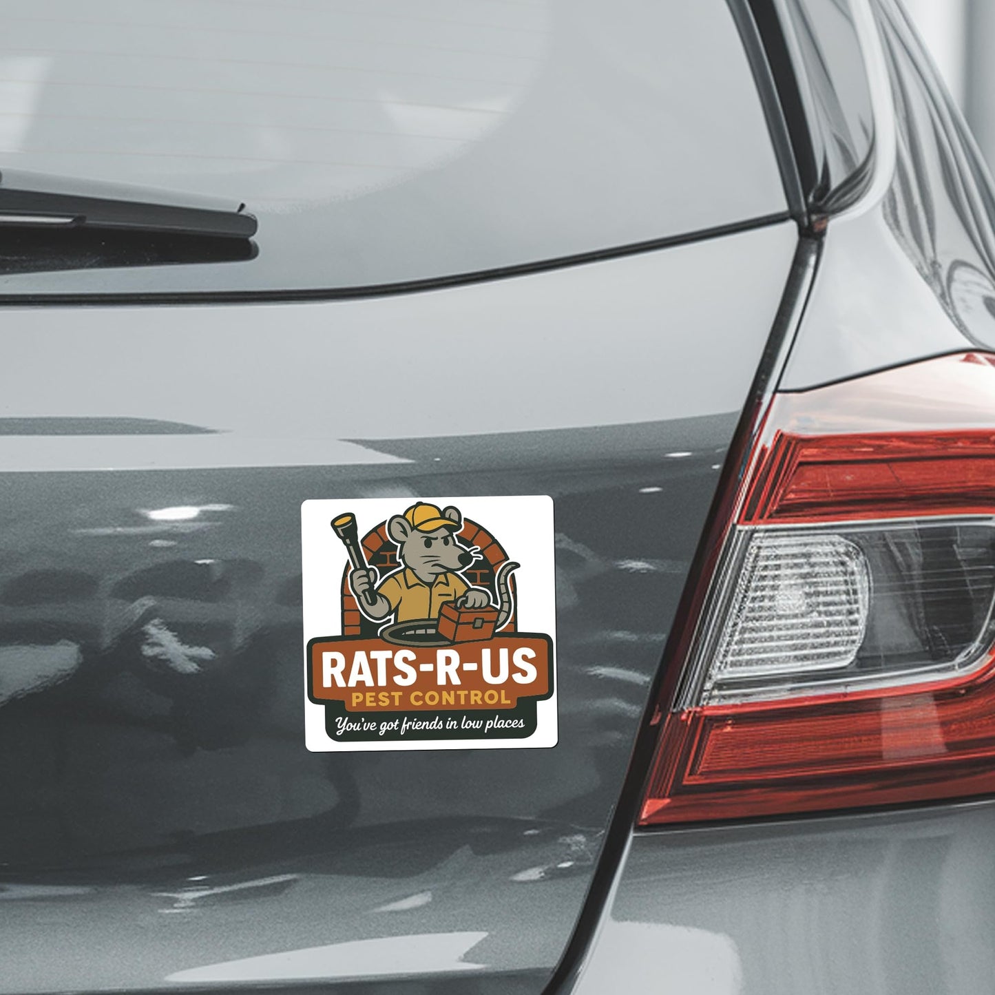 Magnet Me Up Rats-R-Us Pest Control Magnet - 5" Funny Car Magnet for Adults -You've Got Friends in Low Places - Hilarious Magnetic Car Decal - UV Printed, Durable Vinyl - Made in USA