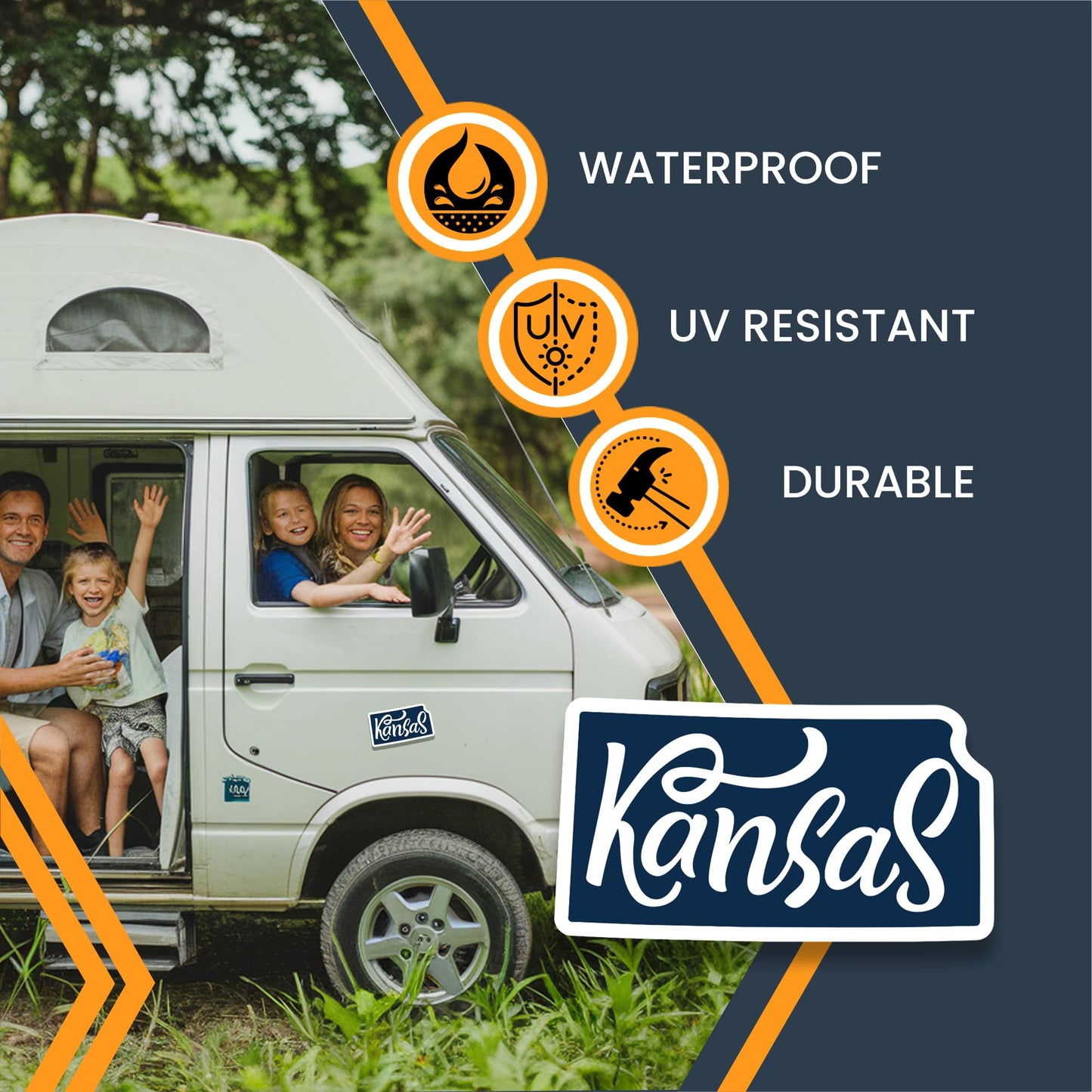 Magnet Me Up Kansas State Magnet - 6x3.5 Inches, Collectible US State Shape Fridge Magnet, Durable Full-Color UV Vinyl, Travel Souvenir Magnetic Decal, Made in The USA, Decor Gift