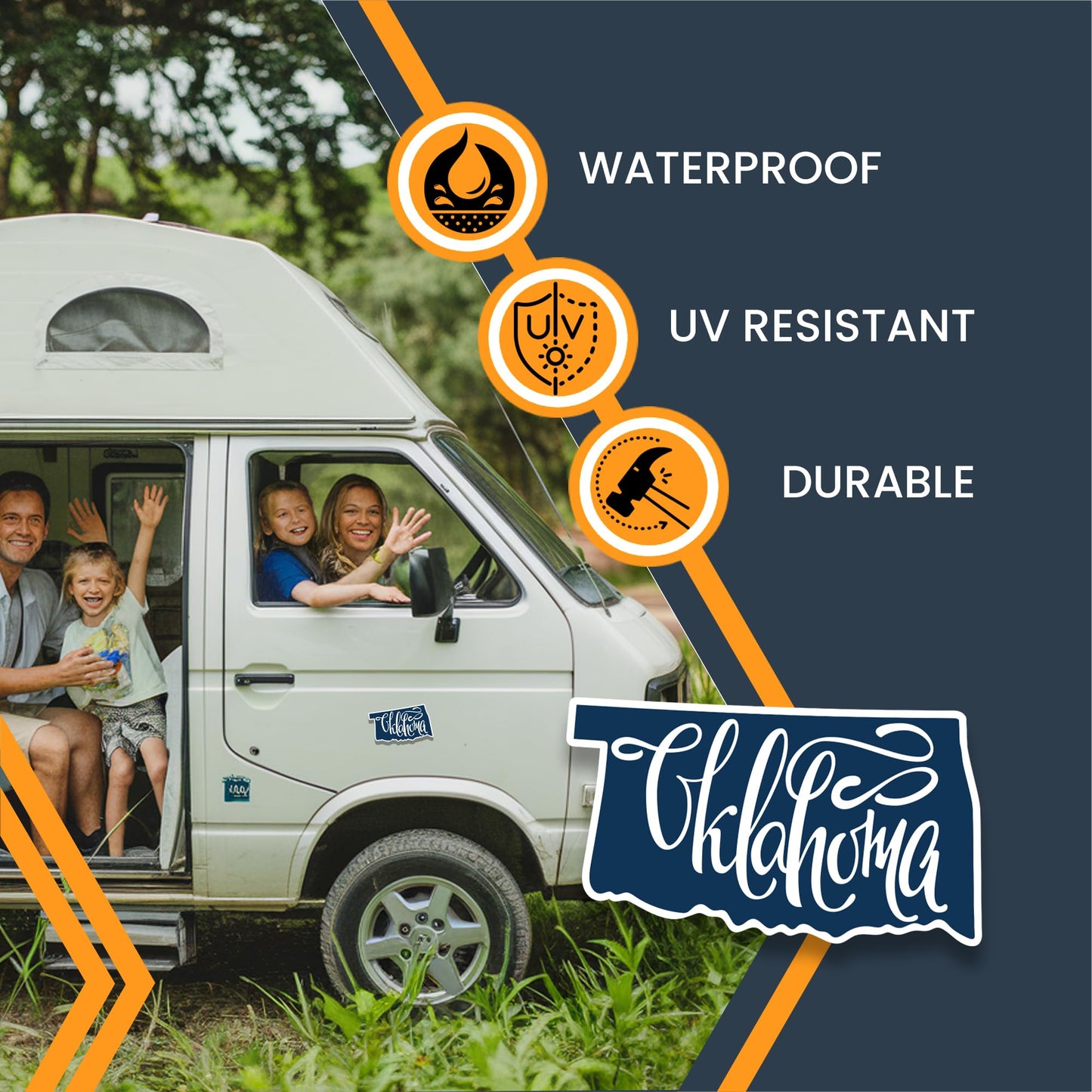 Magnet Me Up Oklahoma State Magnet - 6x4 Inches, Collectible US State Shape Fridge Magnet, Durable Full-Color UV Vinyl, Travel Souvenir Magnetic Decal, Made in The USA, Decor Gift