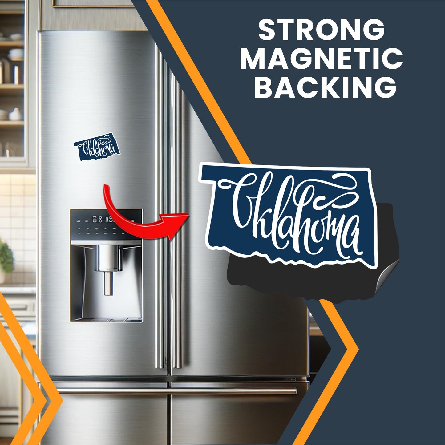 Magnet Me Up Oklahoma State Magnet - 6x4 Inches, Collectible US State Shape Fridge Magnet, Durable Full-Color UV Vinyl, Travel Souvenir Magnetic Decal, Made in The USA, Decor Gift