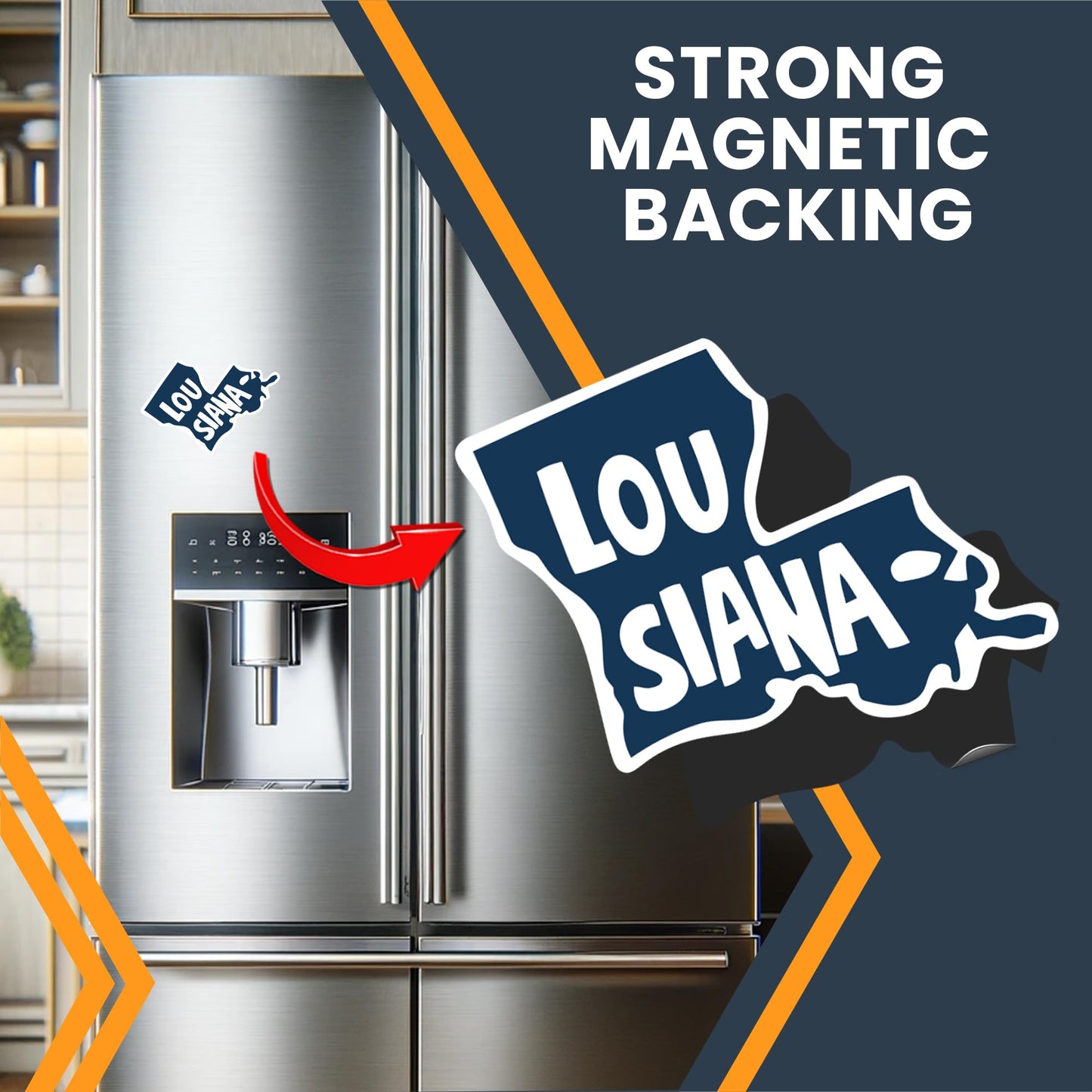 Magnet Me Up Louisiana State Magnet, 5 Inches, Collectible US Shape Fridge Magnet, Full-Color UV Printed Vinyl, Durable Magnetic Decal, Travel Gift from The Bayou, Made in The USA
