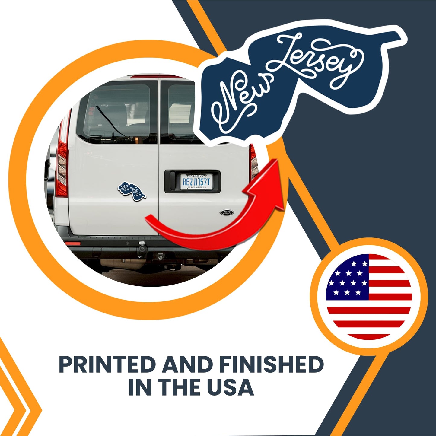Magnet Me Up New Jersey State Magnet - 3.9x5 Inch, Collectible US State-Shaped Fridge Magnet, Full-Color UV Printed Vinyl Travel Souvenir Gift, Durable Magnetic Decal, Keepsake, Made in The USA