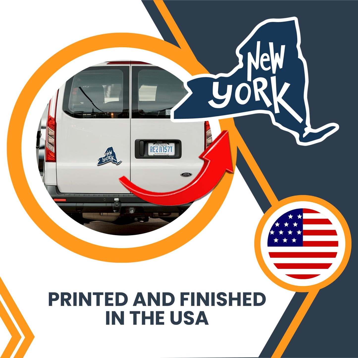 Magnet Me Up New York State Magnet - 3.7x5 Inch, Collectible US State-Shaped Fridge Magnet, Full-Color UV Printed Vinyl Travel Souvenir Gift, Durable Magnetic Decal, Keepsake, Made in The USA