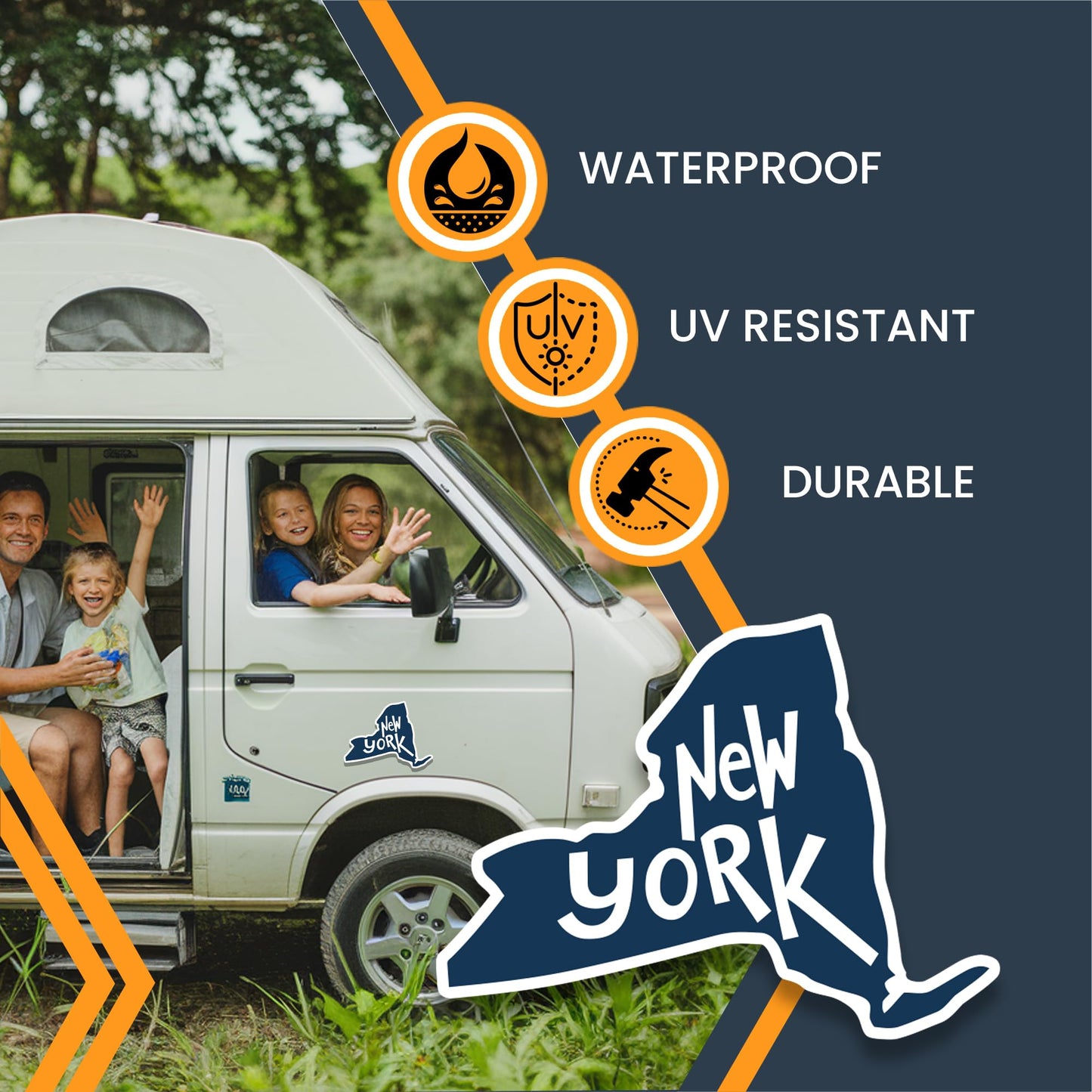 Magnet Me Up New York State Magnet - 3.7x5 Inch, Collectible US State-Shaped Fridge Magnet, Full-Color UV Printed Vinyl Travel Souvenir Gift, Durable Magnetic Decal, Keepsake, Made in The USA