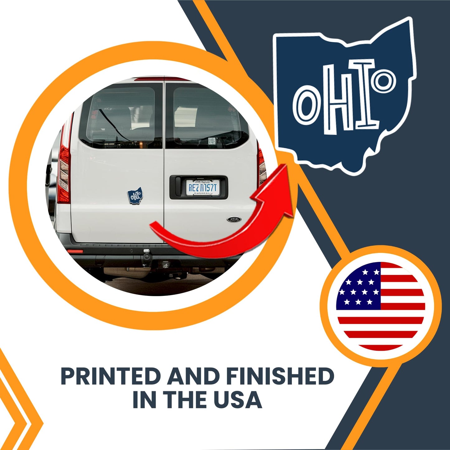 Magnet Me Up Ohio State Magnet - 5x4.4 Inch, Collectible US State Shaped Magnet, Full-Color UV Printed Vinyl Travel Souvenir Gift, Durable Magnetic Decal, Keepsake, Made in The USA