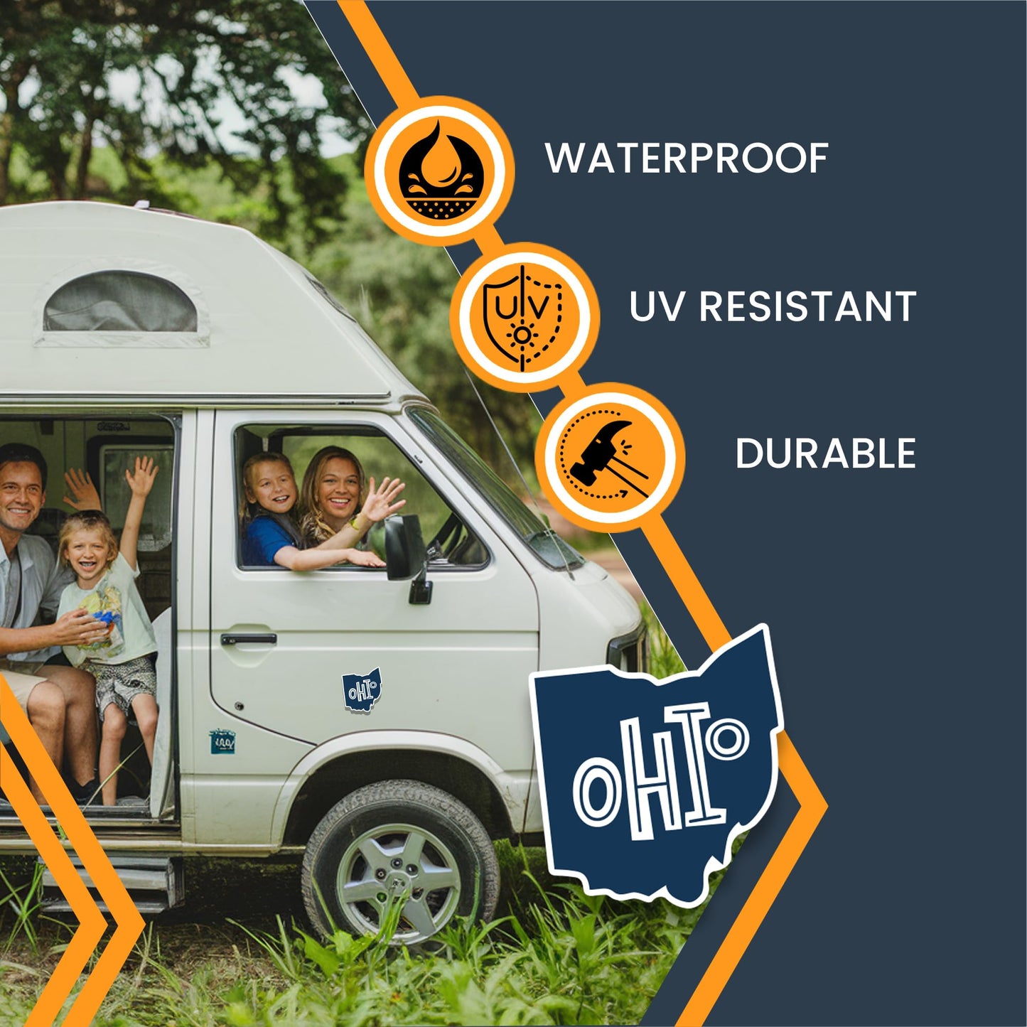 Magnet Me Up Ohio State Magnet - 5x4.4 Inch, Collectible US State Shaped Magnet, Full-Color UV Printed Vinyl Travel Souvenir Gift, Durable Magnetic Decal, Keepsake, Made in The USA