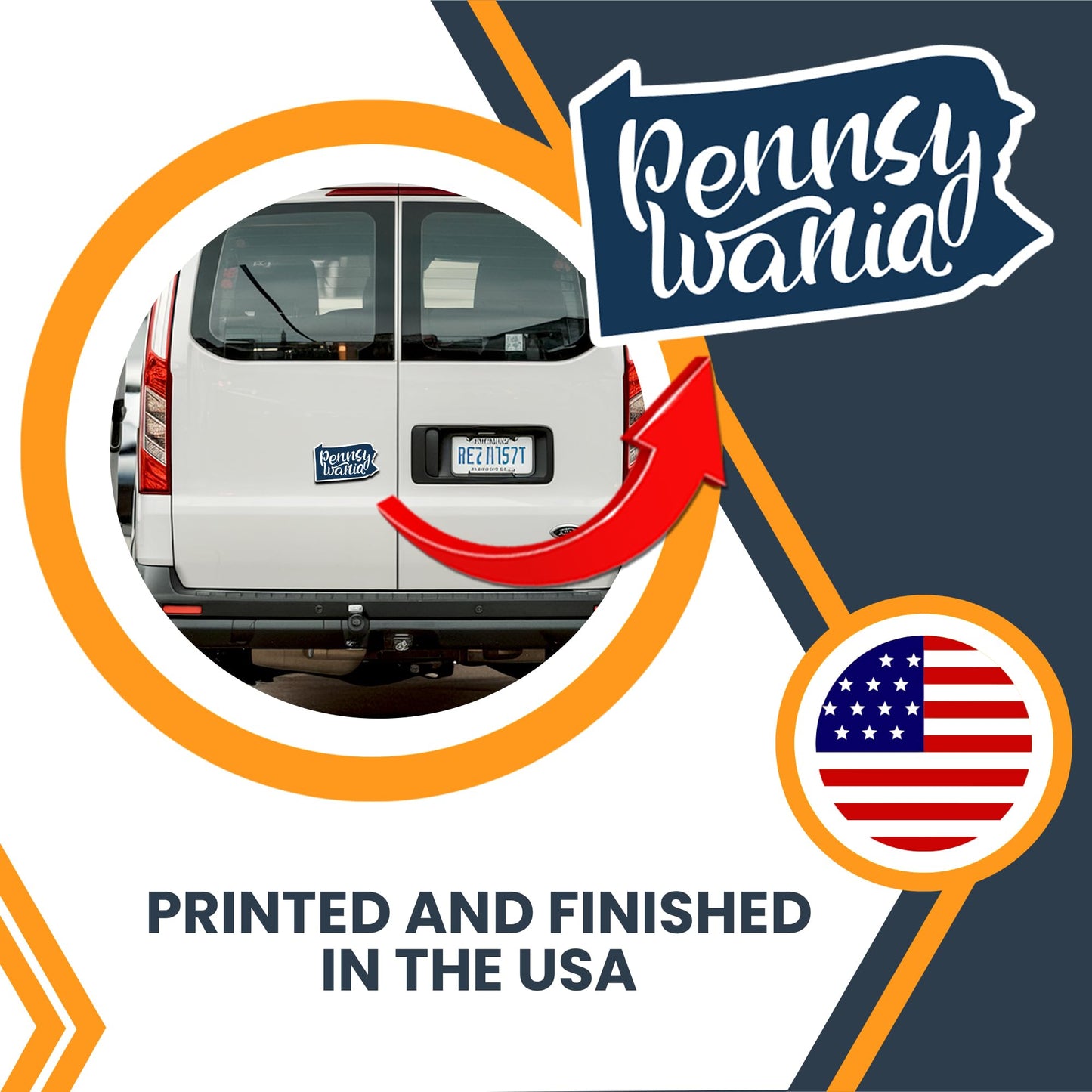 Magnet Me Up Pennsylvania State Magnet - 5" Collectible US State- Shaped Fridge Magnet, Full-Color UV Printed Vinyl Travel Souvenir Gift, Durable Magnetic Decal, Keepsake, Made in The USA