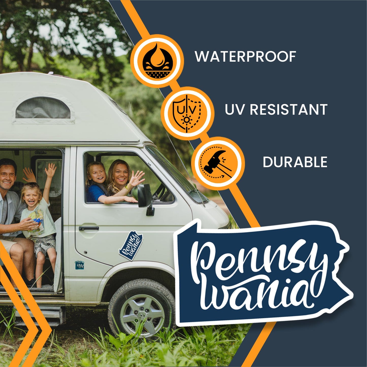 Magnet Me Up Pennsylvania State Magnet - 5" Collectible US State- Shaped Fridge Magnet, Full-Color UV Printed Vinyl Travel Souvenir Gift, Durable Magnetic Decal, Keepsake, Made in The USA