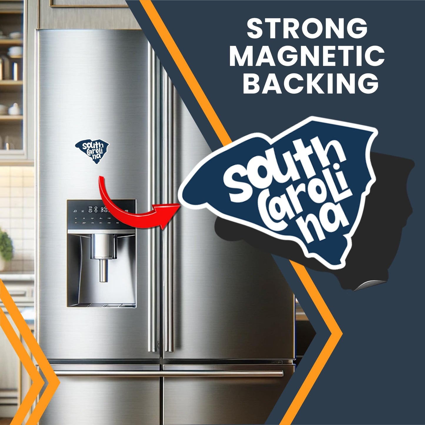 Magnet Me Up South Carolina State Magnet, 5 Inches, Collectible US Shape Fridge Magnet, Full-Color UV Printed Vinyl, Durable Magnetic Decal, Coastal Travel Gift, Made in The USA