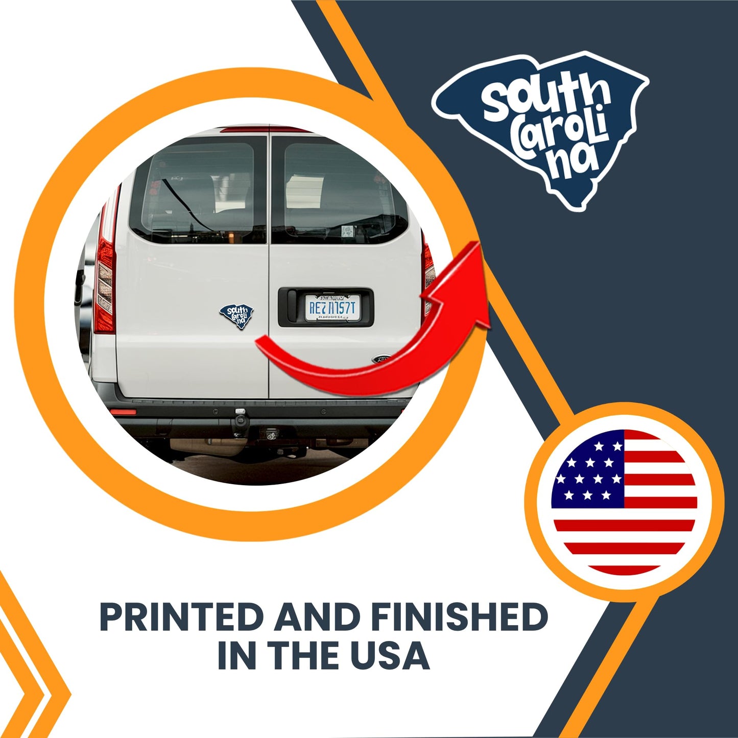 Magnet Me Up South Carolina State Magnet, 5 Inches, Collectible US Shape Fridge Magnet, Full-Color UV Printed Vinyl, Durable Magnetic Decal, Coastal Travel Gift, Made in The USA