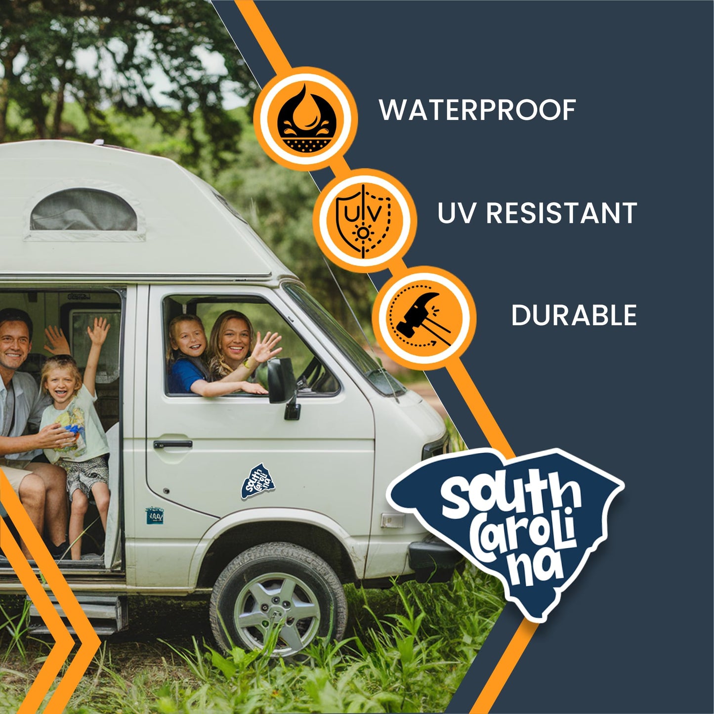Magnet Me Up South Carolina State Magnet, 5 Inches, Collectible US Shape Fridge Magnet, Full-Color UV Printed Vinyl, Durable Magnetic Decal, Coastal Travel Gift, Made in The USA