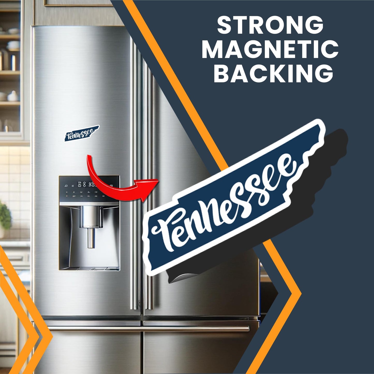 Magnet Me Up Tennessee State Magnet, 5 Inches, Collectible US Shape Fridge Magnet, Full-Color UV Printed Vinyl, Durable Magnetic Decal, Music Travel Gift, Made in The USA