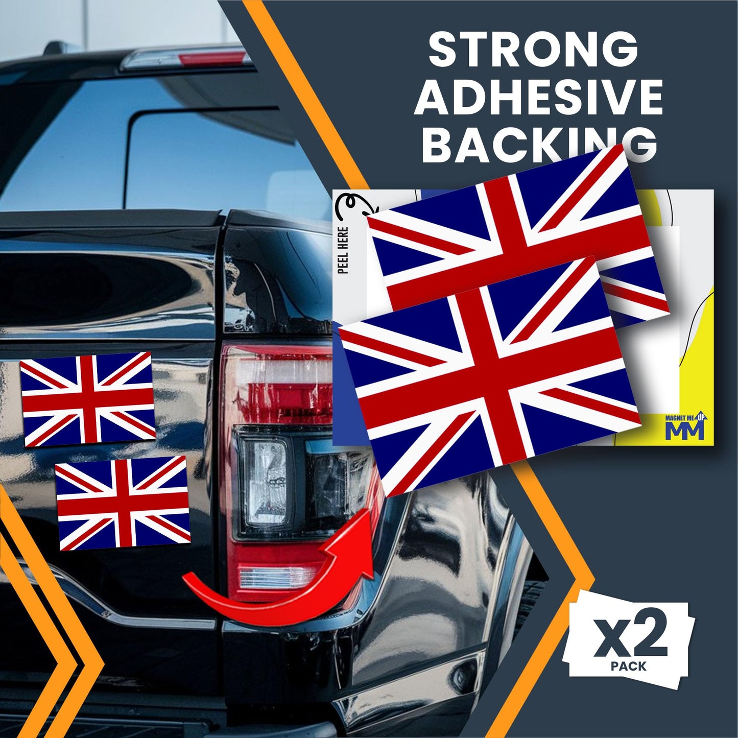 England Flag Bumper Sticker - 3x5 Inch British Flag Decal for Cars, Laptops, Coolers - 2 Pack UV Vinyl Adhesive, Weatherproof & Fade-Resistant, Made in USA - England Sticker