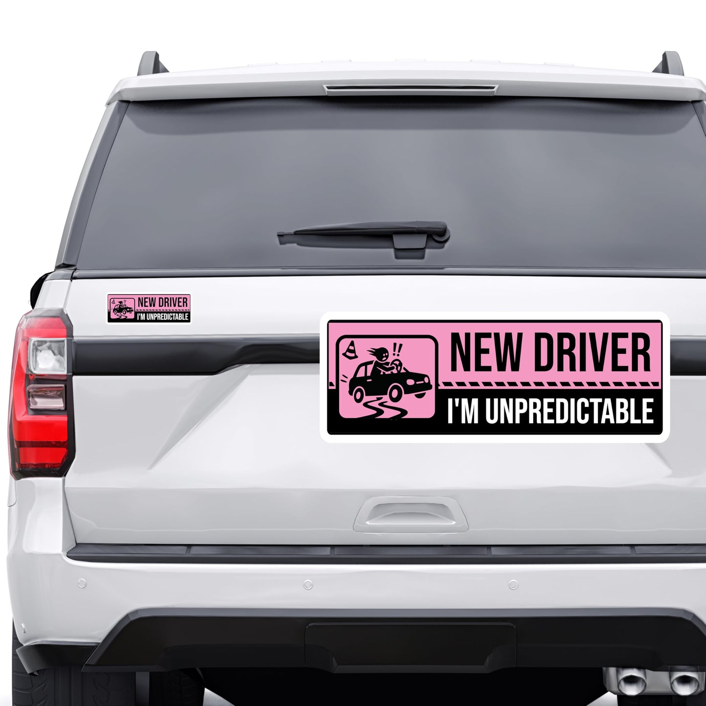 Magnet Me Up New Driver "I'm Unpredictable" Magnet Decal - 3x8" Caution Sign, Learner Driver Car Magnet Sign, UV Printed Full Color, Durable Waterproof Vinyl, Made in USA