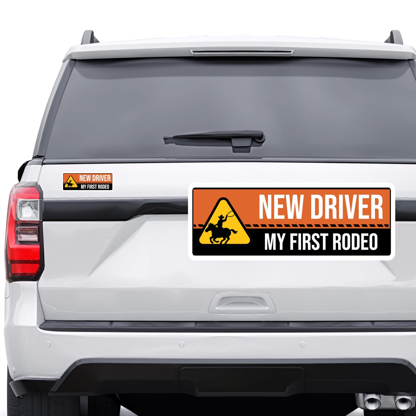 Magnet Me Up New Driver "My First Rodeo" Magnet Decal - 3x8 Inch Caution Sign, New Driver Magnet for Car, UV Printed Full Color, Durable Waterproof Vinyl, Great Gift, Made in USA
