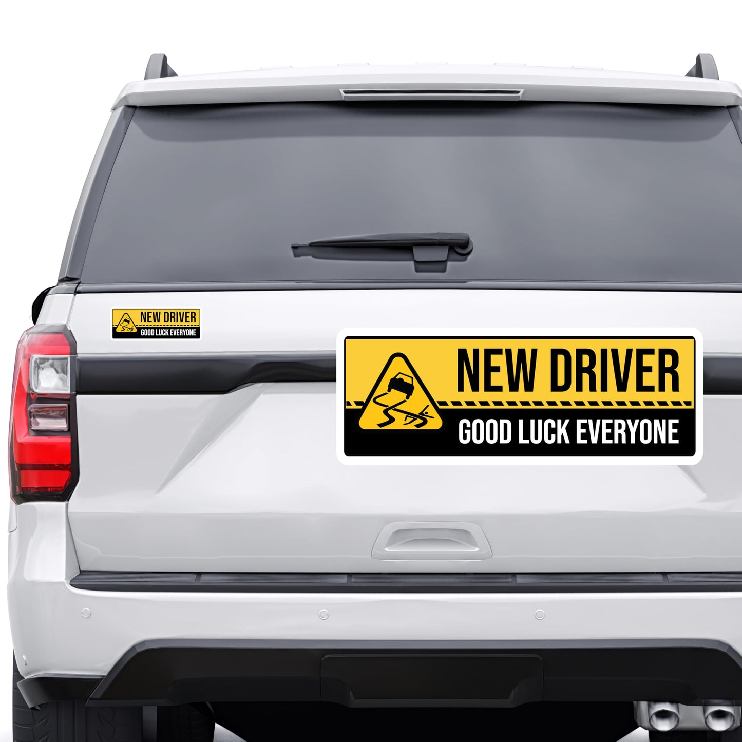 Magnet Me Up New Driver "Good Luck Everyone" Magnet Decal - 3x8 Inch Funny Caution Sign for Car, UV Printed Full Color Magnet, Durable Waterproof Vinyl, New Driver Gift, Made in USA