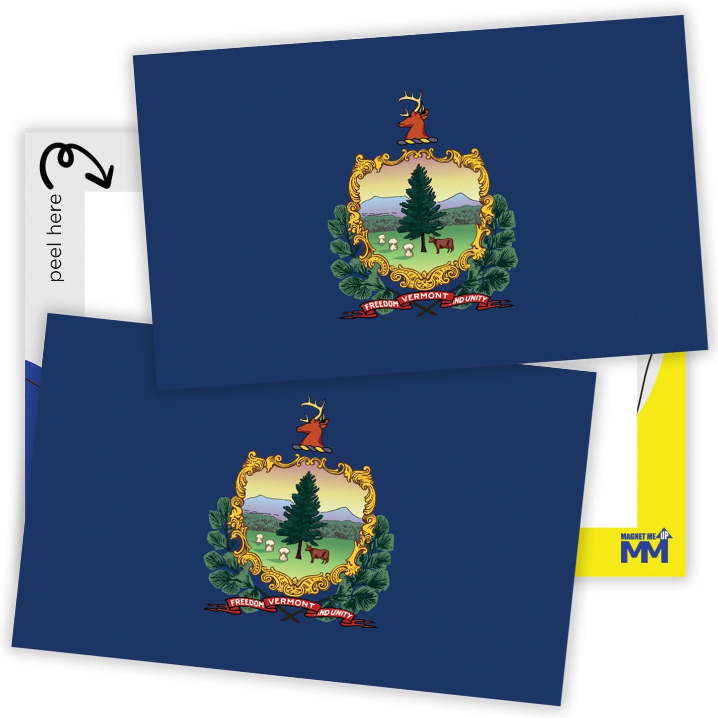 Magnet Me Up Vermont Flag Sticker Decal 3x5-2 Pack, Waterproof Vinyl State Pride Collectible, All-Surface State Flag Decals for Car, Laptop, Bumper, Cooler, Window - Vermont Gifts, Made in USA