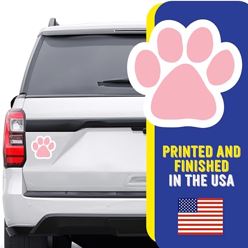 Magnet Me Up Light Pink Paw Print Car Magnet - 5"x5" Heavy-Duty Weatherproof Vinyl, Magnetic Decal, Pet Lover Gift, Animal Rescue Support, Car, Fridge, Locker Decoration, Made in USA