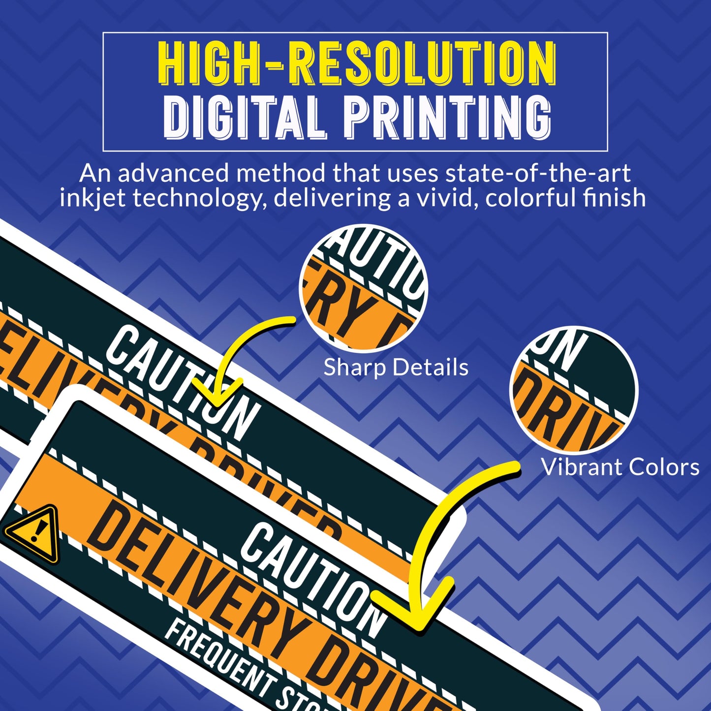 Magnet Me Up Caution Delivery Driver Frequent Stops Magnetic Decal, 10x3 Inch, 2 Pack, Delivery Essentials, for Cars, Trucks, Flex Drivers Magnet, Weatherproof, Full-Color Print, Made in USA