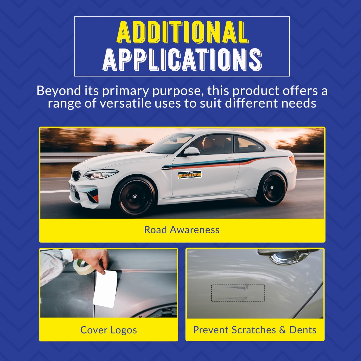 Magnet Me Up Caution Delivery Driver Frequent Stops Magnetic Decal, 10x3 Inch, 2 Pack, Delivery Essentials, for Cars, Trucks, Flex Drivers Magnet, Weatherproof, Full-Color Print, Made in USA