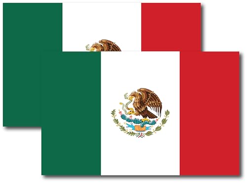 Magnet Me Up Mexico Mexican Flag Car Magnet - 5x8 Inches - 2 Pack, UV Printed Vinyl - Weatherproof, Durable Magnetic Decal - Patriotic Mexico Car Accessory - Fridge, Locker, Made in USA