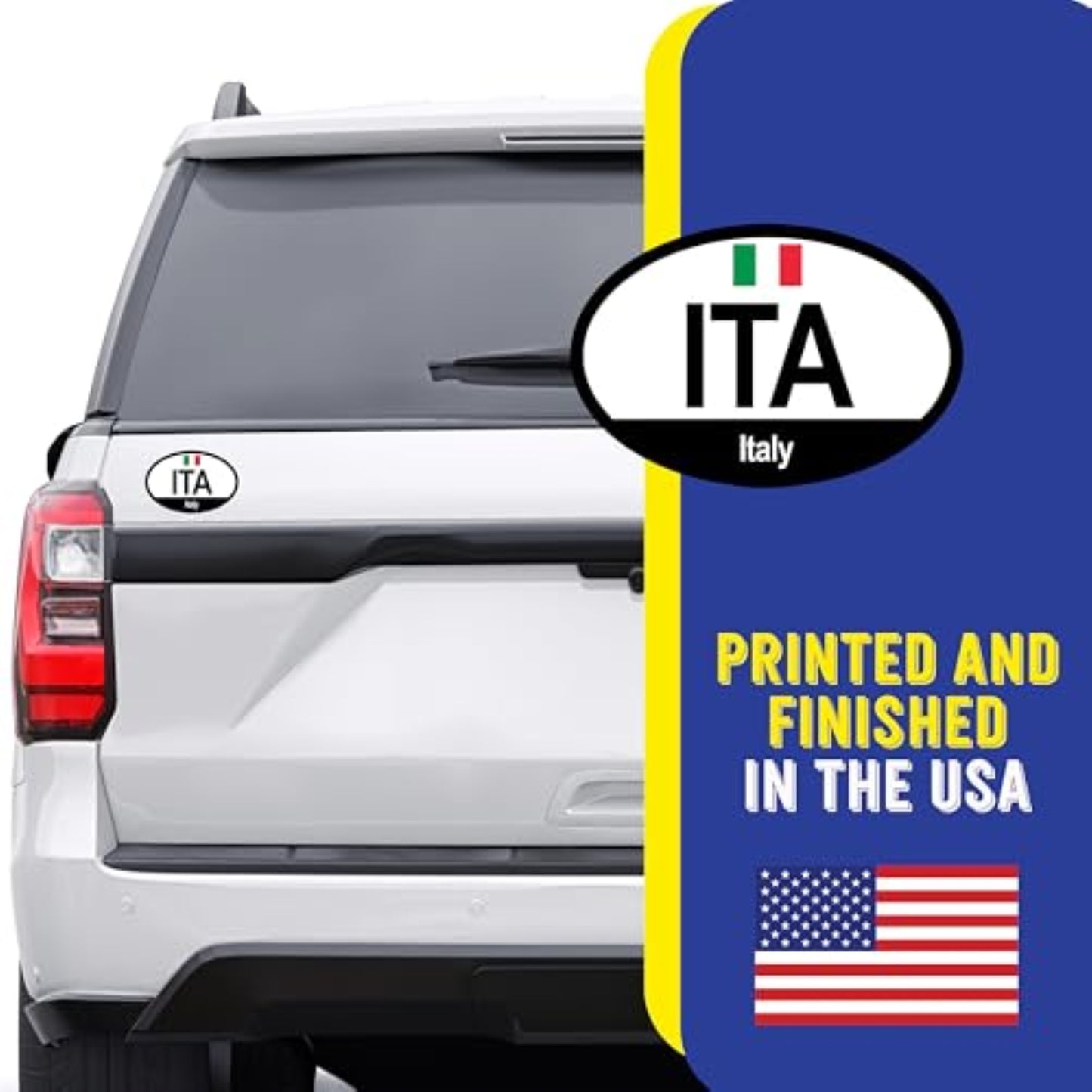 Magnet Me Up Italy ITA Country Code Magnetic Decal, Italian Flag Car Magnet, 4x6 Oval, Travel Souvenir Bumper Magnet for Vehicles, Fridge or Locker - Durable UV Printed Vinyl, Made in USA