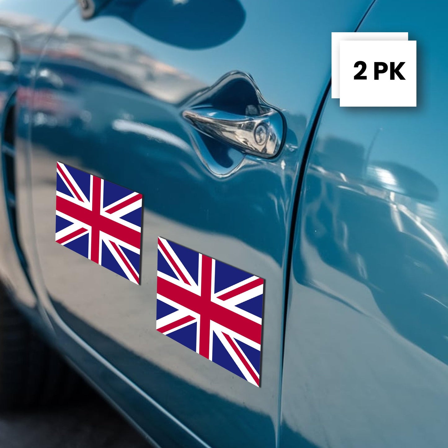 Magnet Me Up England Flag Car Magnet - 3x5 Inches - 2 Pack, UV Printed Vinyl - Strong Magnetic Decal, for SUV, Truck, Fridge, Locker, Toolbox, or Office - Durable, Full-Color, Made in USA