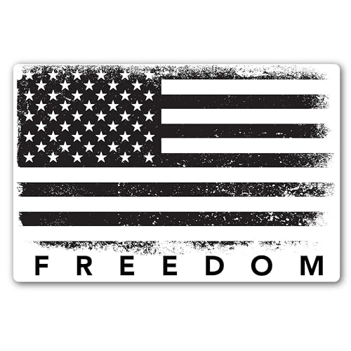 Magnet Me Up Black and White American Flag Freedom Magnetic Decal - 4x6 Inches, Weatherproof, Durable Vinyl for Car, Truck, Fridge, or Locker, Patriotic Decor, Crafted in USA