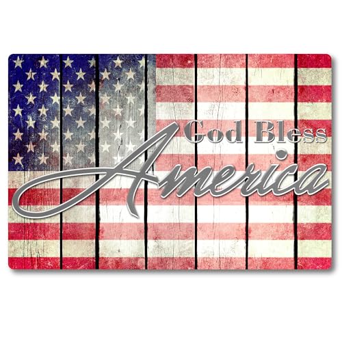 Magnet Me Up God Bless America Flag Magnet - 4x6 Weathered Patriotic Design, Weatherproof, Fade-Resistant Magnetic Decal for Trucks, Mailboxes and Outdoor Displays, Proudly Crafted in The USA