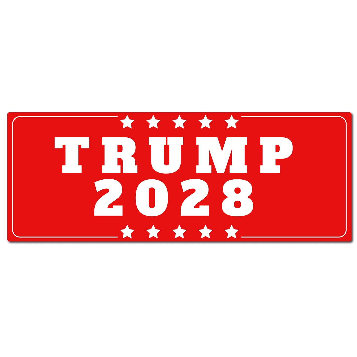 Magnet Me Up Trump 2028 Car Magnet, 3x8 Inches, Red, Election 2028 Magnetic Decal, Durable UV Printed Vinyl, Weatherproof, Full-Color Political Campaign Item, Made in USA
