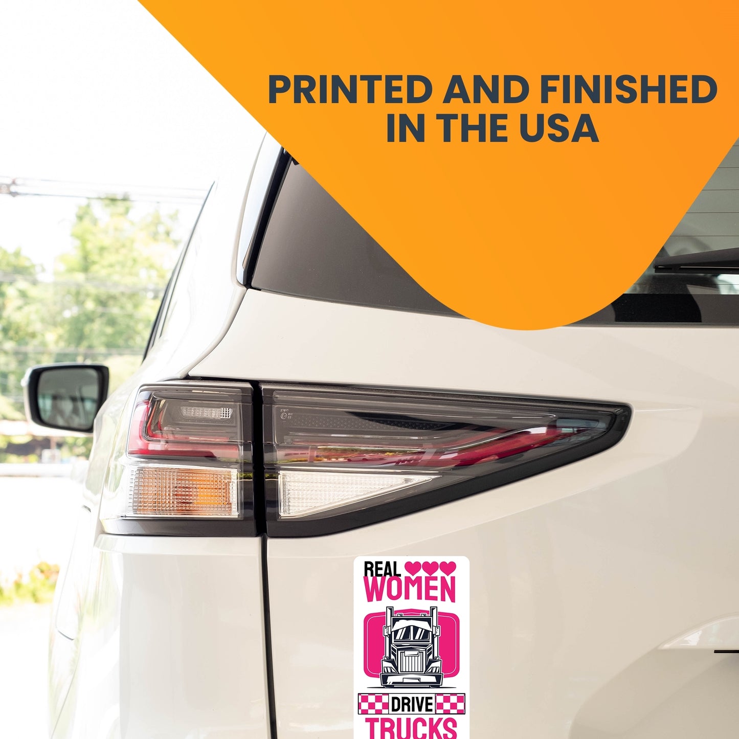 Magnet Me Up Real Women Drive Big Rig Trucks, 3.5x6 Inch, Pink, in Support of Female Truckers, Perfect for Car, Diesel Truck, SUV or Any Other Magnetic Surface, for Women