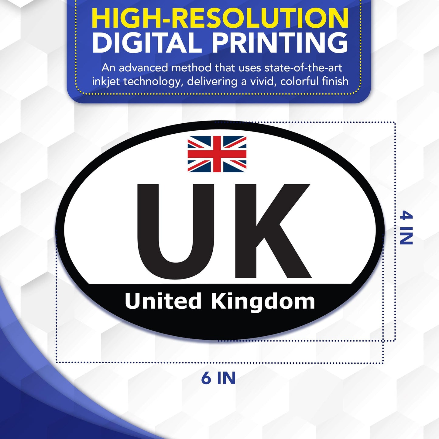 Magnet Me Up United Kingdom UK - 4x6 Oval Car Magnet for Cars, Fridge or Locker, British Flag Magnetic Decal Accessories, Full-Color UV Printed, Weatherproof Durable Vinyl, Made in The USA
