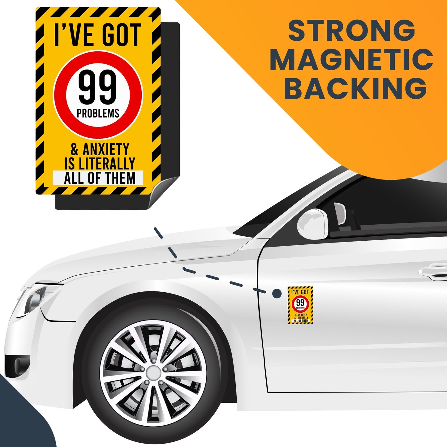 Magnet Me Up I've Got 99 Problems and Anxiety is Literally All of Them Magnet Decal, 4x6 inch, Heavy Duty for Car, Truck, SUV, Or Any Magnetic Surface, Funny Meme Culture Gift Idea, Crafted in USA