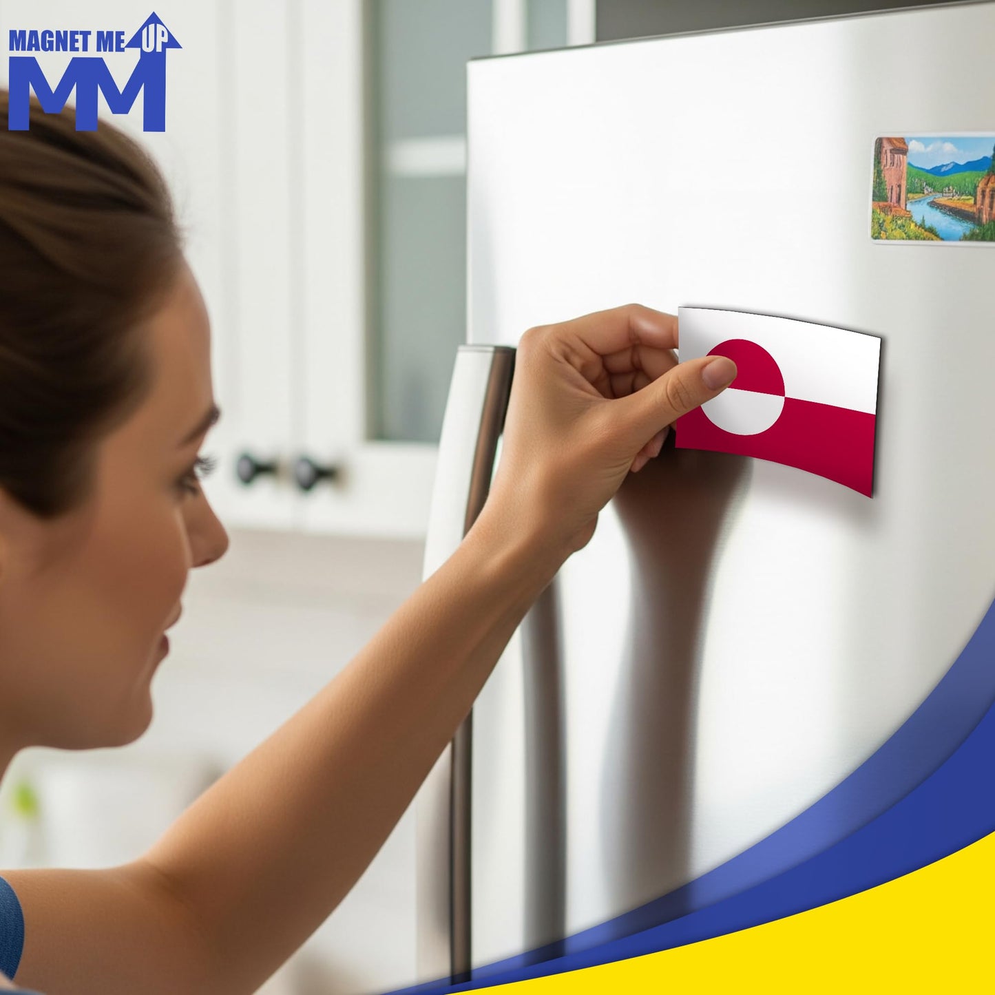 Magnet Me Up Greenland Flag Car Magnet - 3x5 Inch, Magnetic Decal for Vehicles, Trucks, and Mailboxes - Weatherproof & UV Resistant National Flag of Greenland, Kalaallit Nunaat, Made in USA