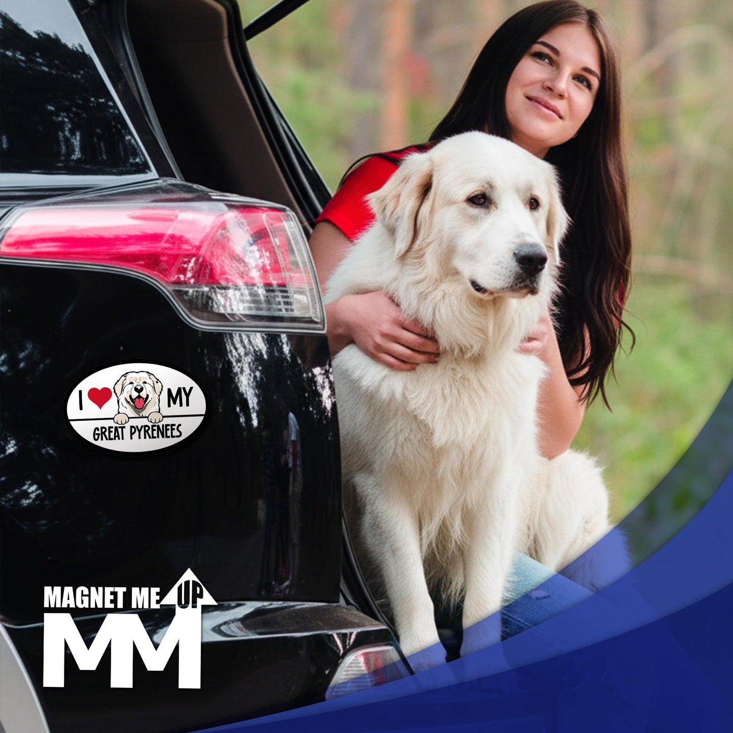 Magnet Me Up I Love My Great Pyrenees Oval Shape 4x6 Inches Car Magnet, Ideal Gift for Dog Lovers, Weatherproof Magnetic Decal for Cars, Trucks and SUVs, UV Printed Full-Color Made in USA
