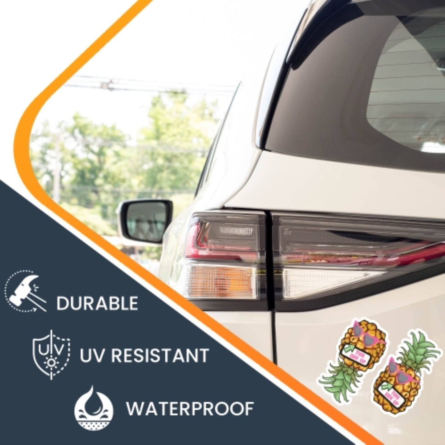 Magnet Me Up Combo 2 Pk This Side Up Right Side Up and Upside Down Pineapple with Sunglasses Magnet Decal, 4x6 Inch, Automotive Magnet for Car, Truck, SUV, Cruise Ship Door or Any Magnetic Surface