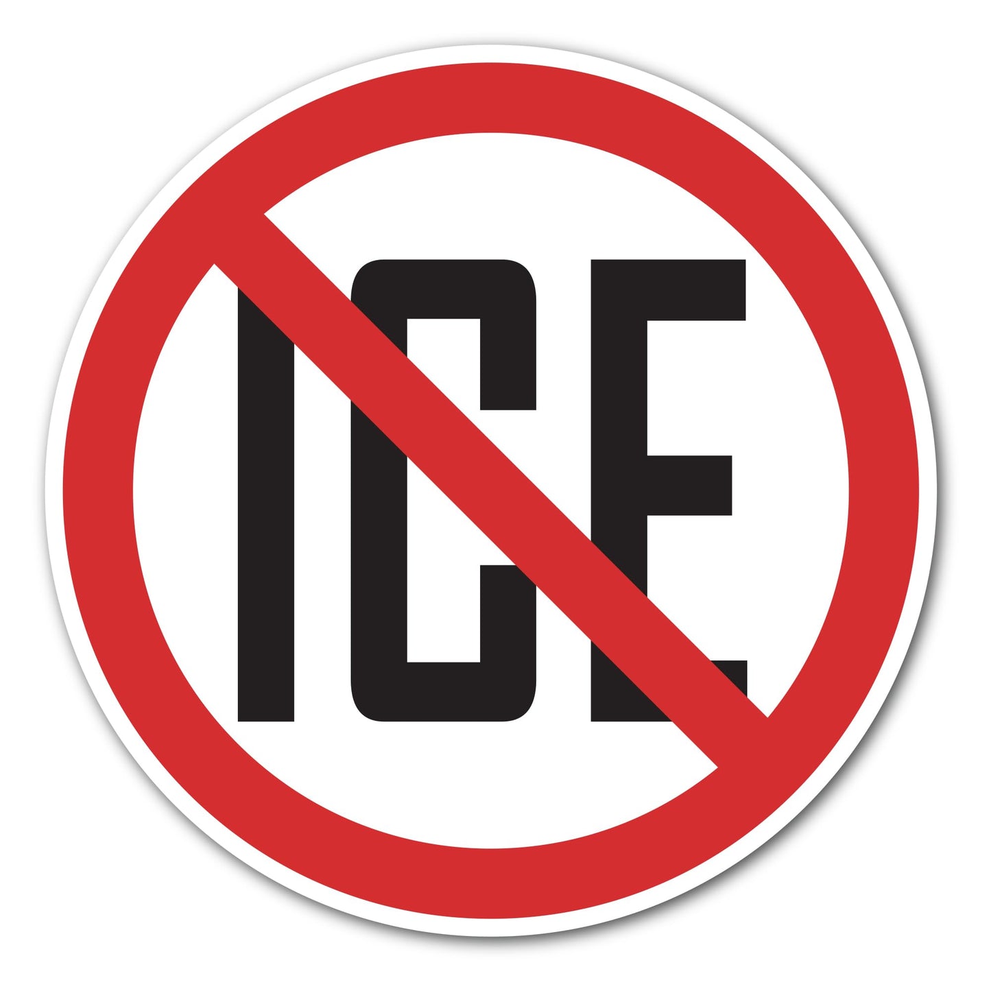 Magnet Me Up No ICE 5 Inches Round Political Car Magnet with Bold Red Circle Design - Full-Color UV Printed for Accessory, Weatherproof Vinyl, Magnetic Decal for Cars, Trucks and SUVs, Made in USA