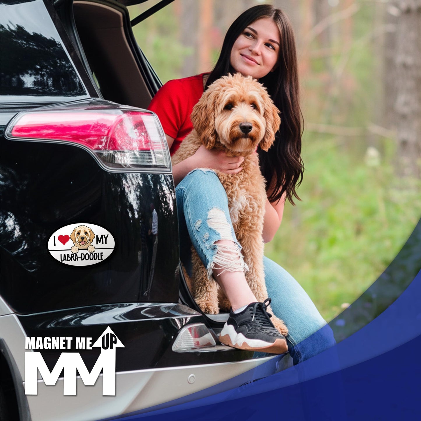 Magnet Me Up I Love My Labra-Doodle 4x6 Inches Oval-Shaped Car Magnet - Ideal Gift for Dog Lover Magnetic Decal for Cars, Trucks and SUVs, Vinyl Weatherproof Full-Color UV Printed, Made in USA
