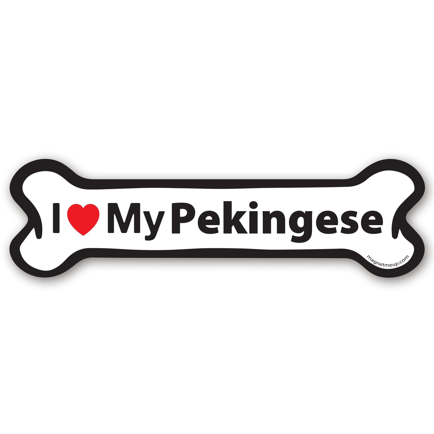 Magnet Me Up I Love My Pekingese 2x7 Inches Bone Car Magnet - Ideal Gift for Dog Lover, Magnetic Decal for Cars, Trucks and SUVs, Full-Color UV Printed, Vinyl Waterproof, Made in USA