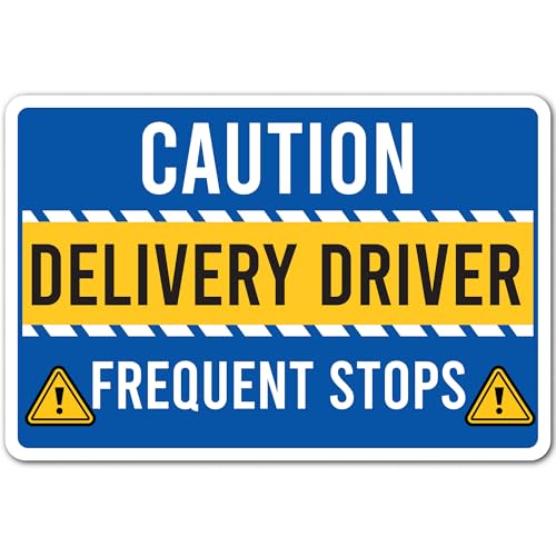 Magnet Me Up 12" x 18" Caution Frequent Stops Delivery Driver Magnet for Car - Safety Warning Vehicle Magnetic Sign for Delivery Drivers, Weatherproof UV Printed Vinyl, Made in USA
