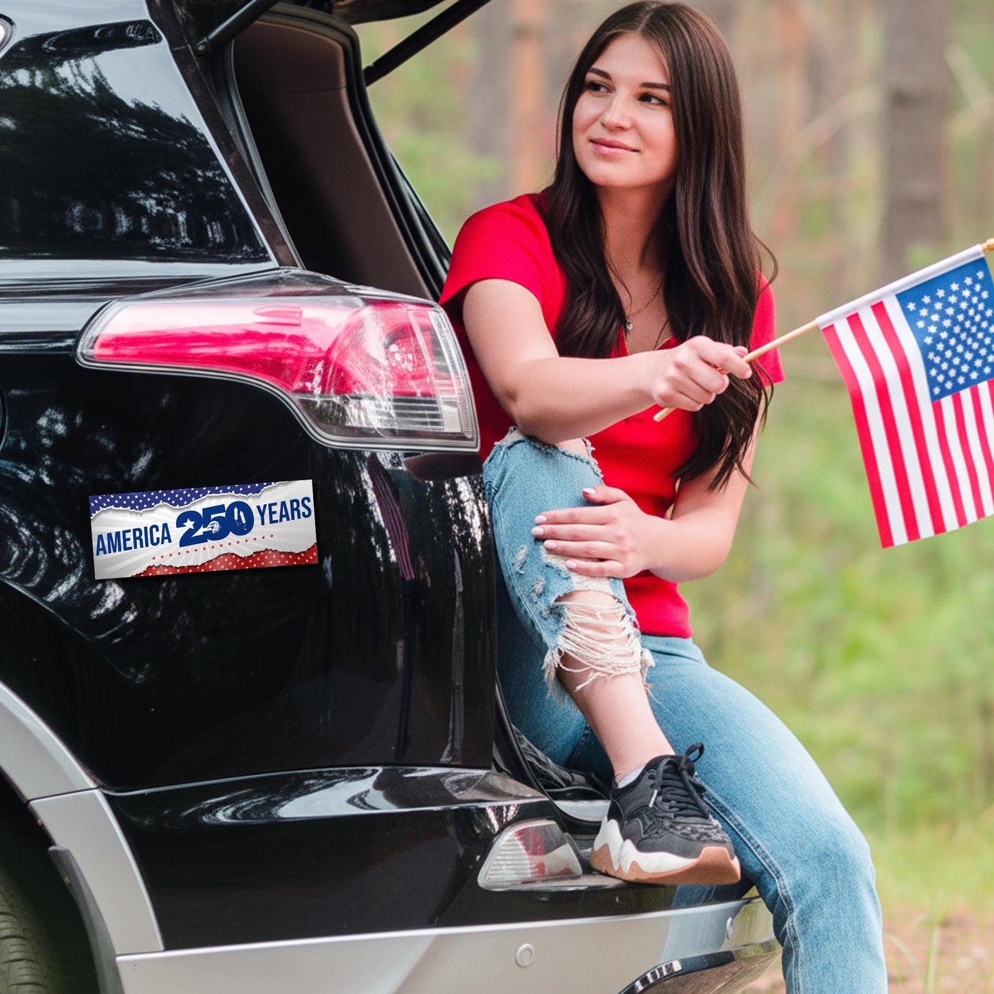Magnet Me Up America 250 Years Car Magnet, 3" x 8" - 1776 2026 USA, Patriotic Design, 250th Anniversary Semiquincentennial Magnet for Cars, Trucks, SUVs, UV Printed, Crafted in the USA